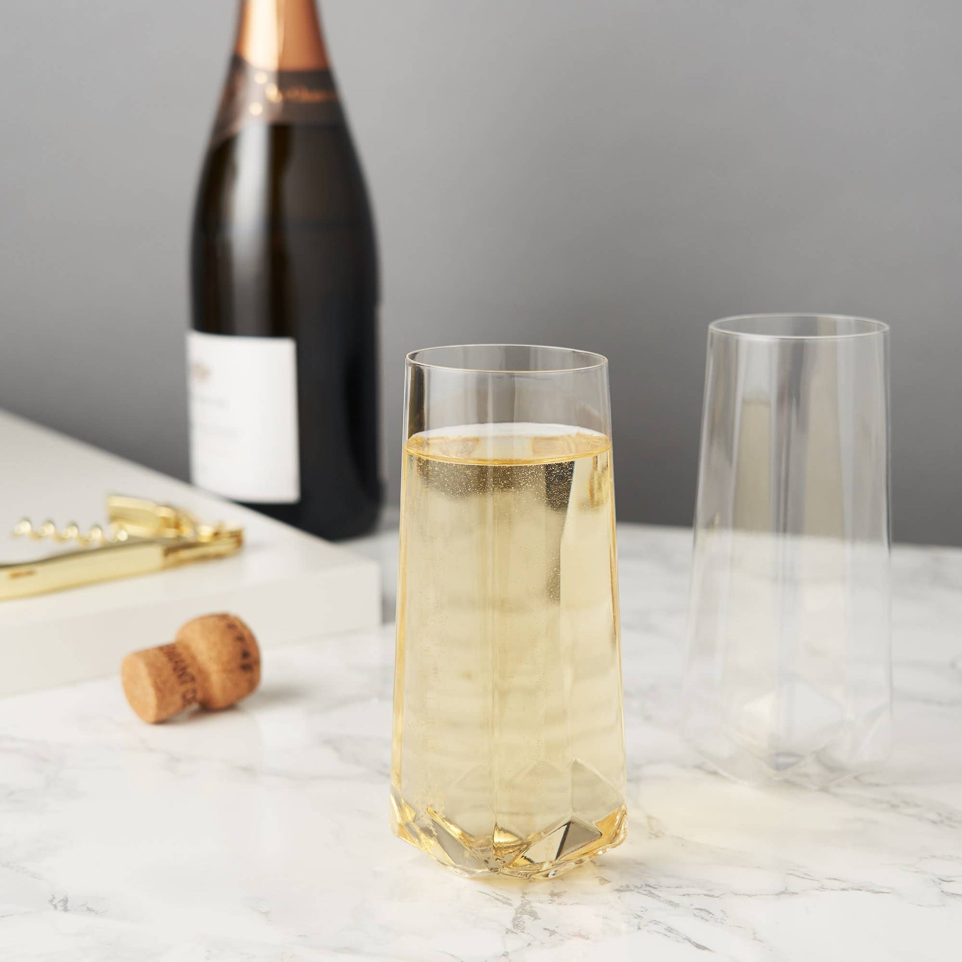Stemless Crystal Champagne Flutes - Set of 2 - vibeboxshop