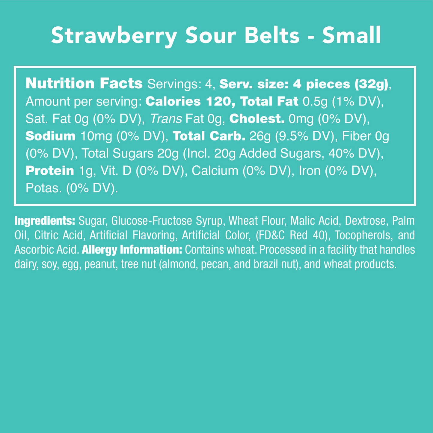 Strawberry Sour Belts - vibeboxshop