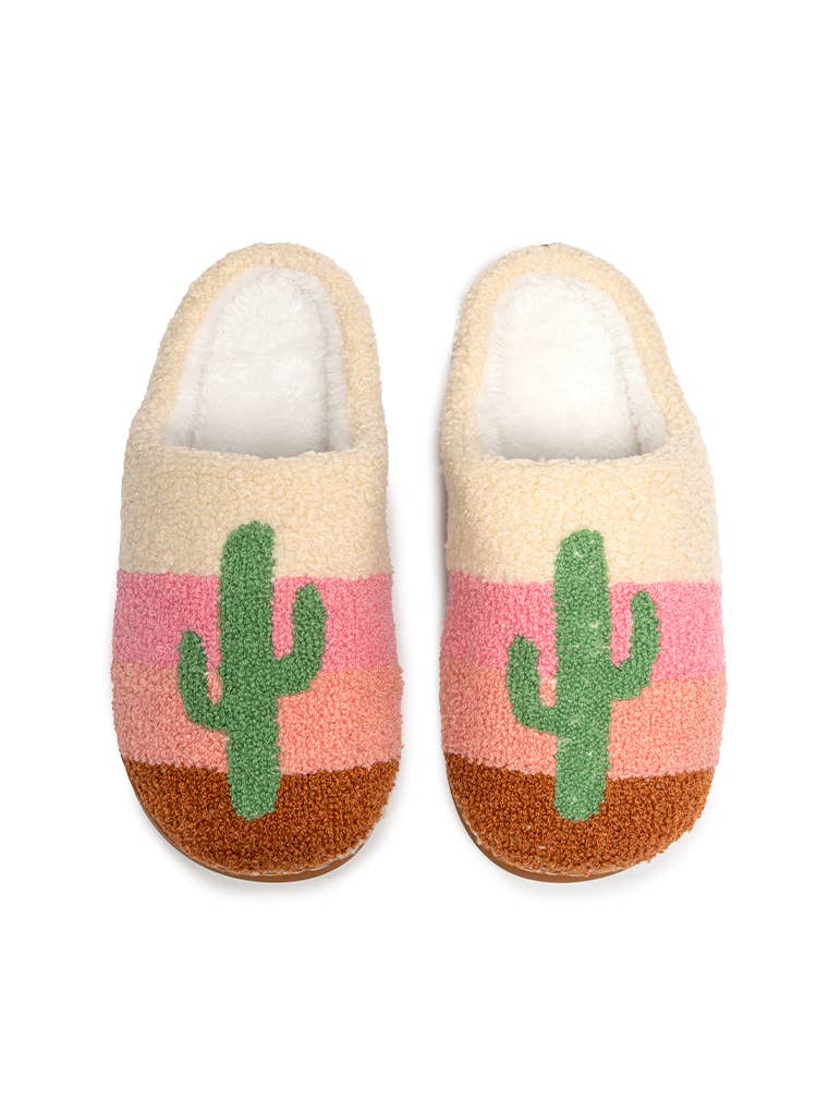 Sunset Cactus Slippers - vibeboxshop