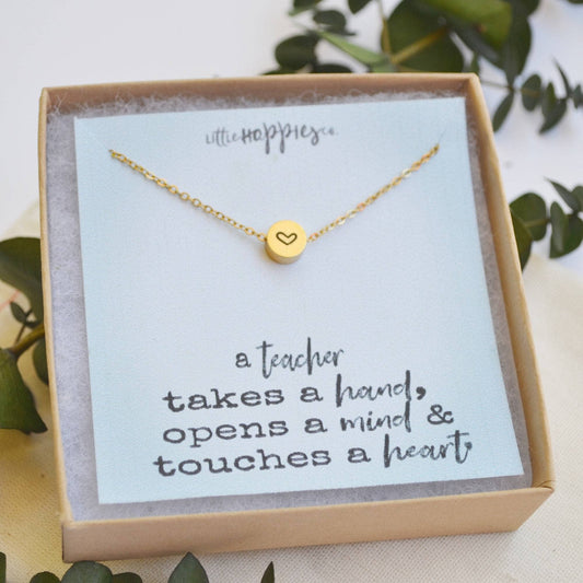 Teacher Heart Necklace - vibeboxshop