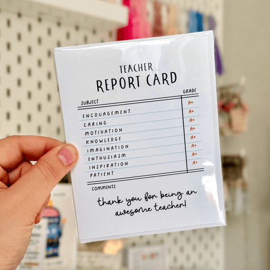 Teacher Report Card Greeting Card - vibeboxshop