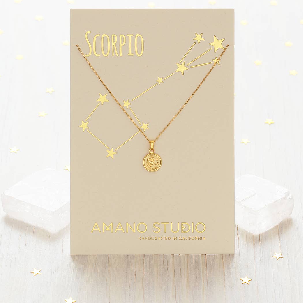 Tiny Zodiac Medallion Necklace - vibeboxshop