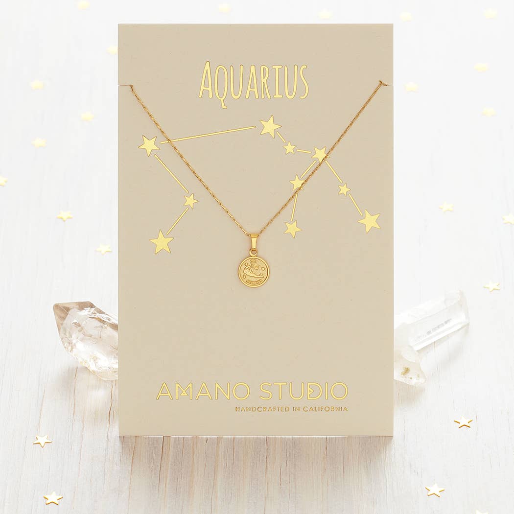Tiny Zodiac Medallion Necklace - vibeboxshop