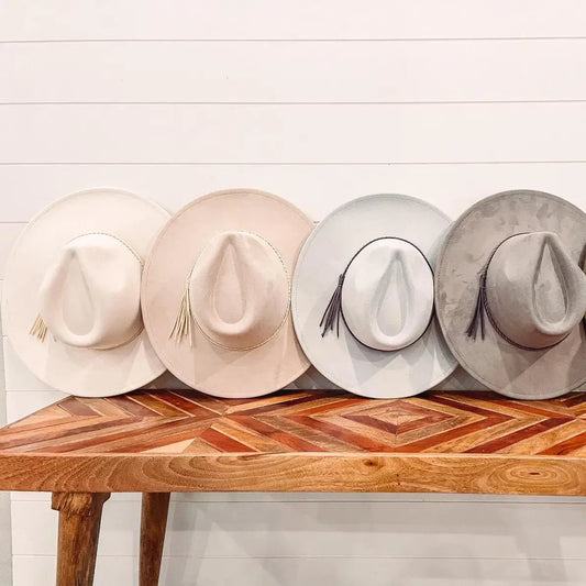 Vegan Suede Cowboy Hat - vibeboxshop