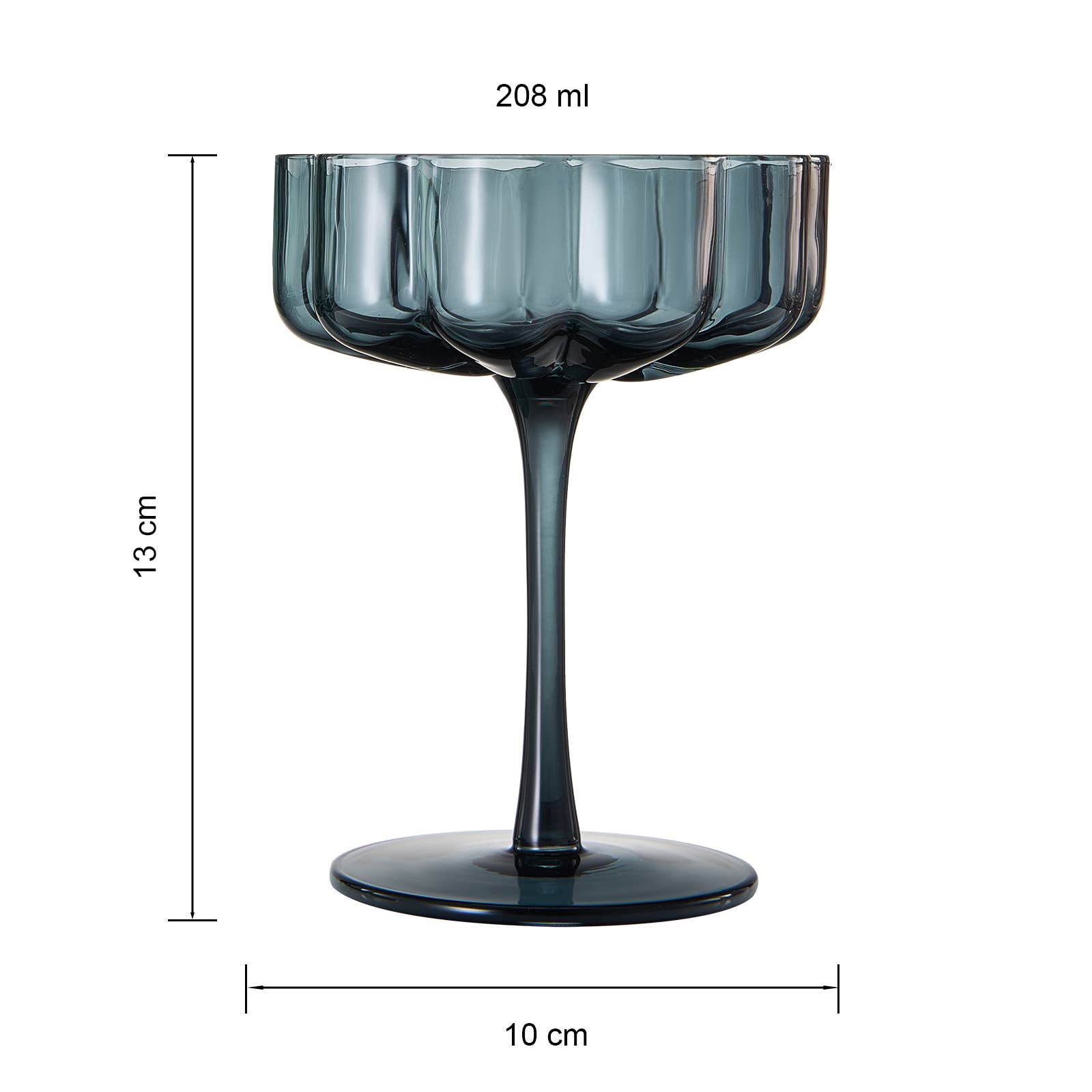 Vintage Wavy Glass Coupes - vibeboxshop
