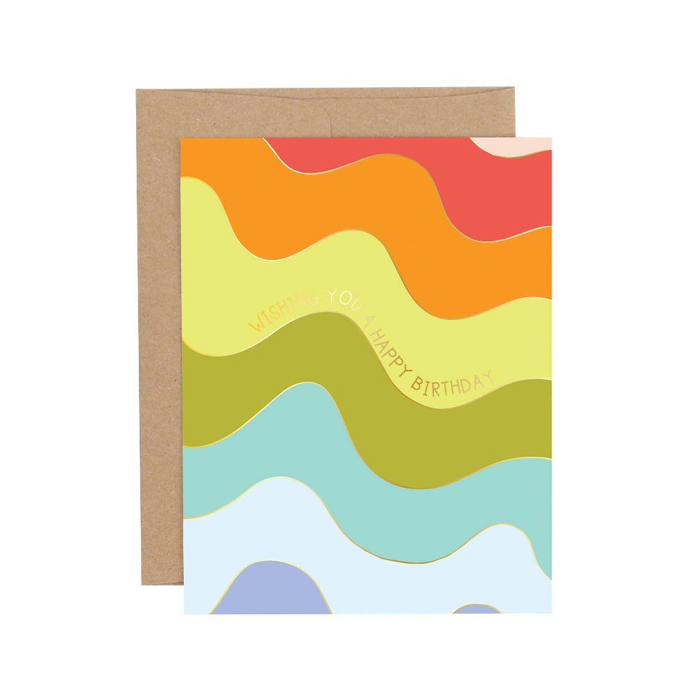 Wavy Happy Birthday Wishes Greeting Card - vibeboxshop