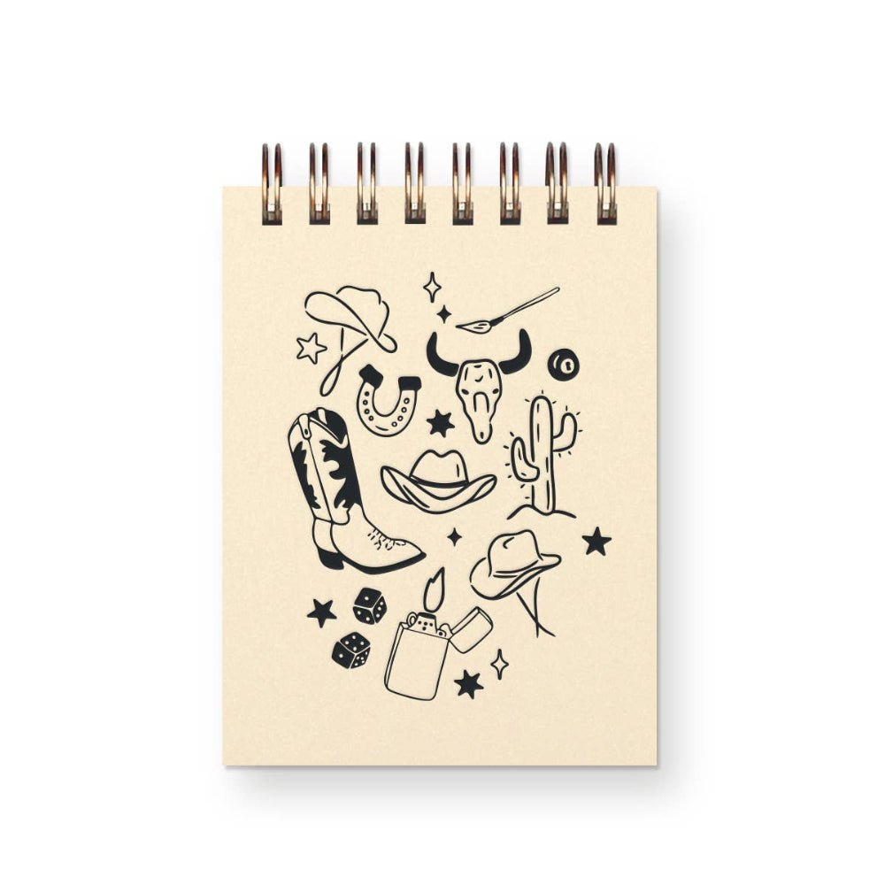 Western Doodle Mini Jotter Notebook - vibeboxshop