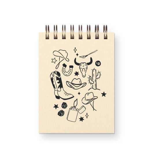 Western Doodle Mini Jotter Notebook - vibeboxshop