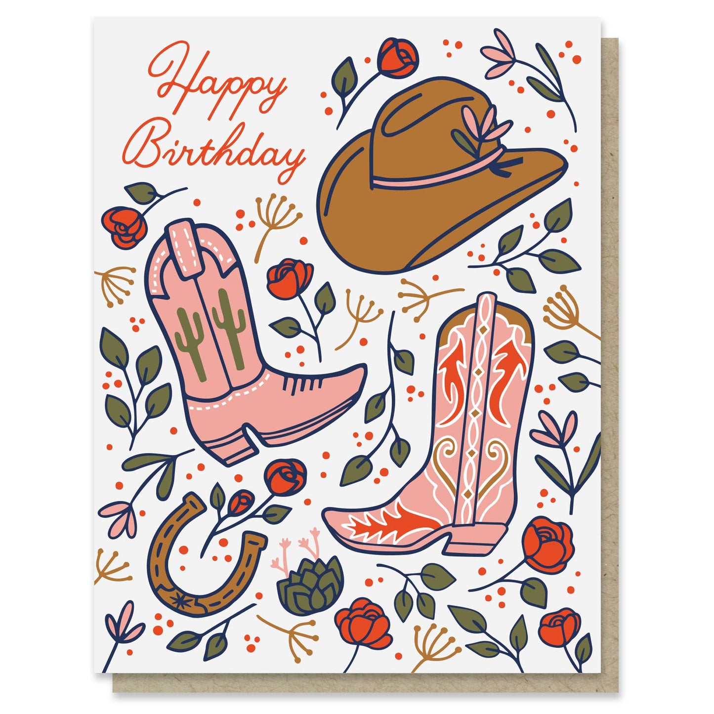 Western Rose Birthday Card - vibeboxshop