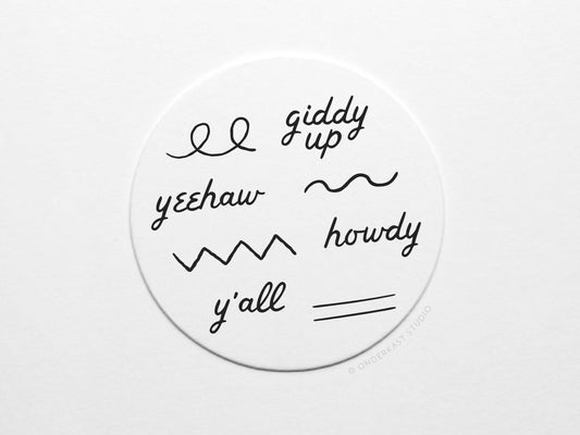 Western Words Letterpress Coaster Set - vibeboxshop