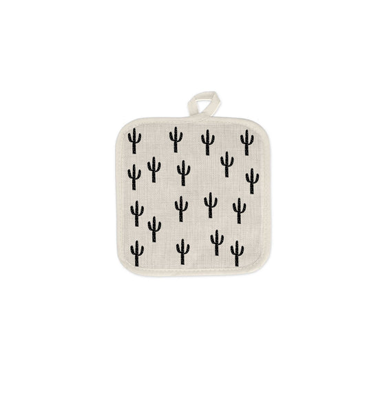 White and Black Saguaro Pot Holder - vibeboxshop