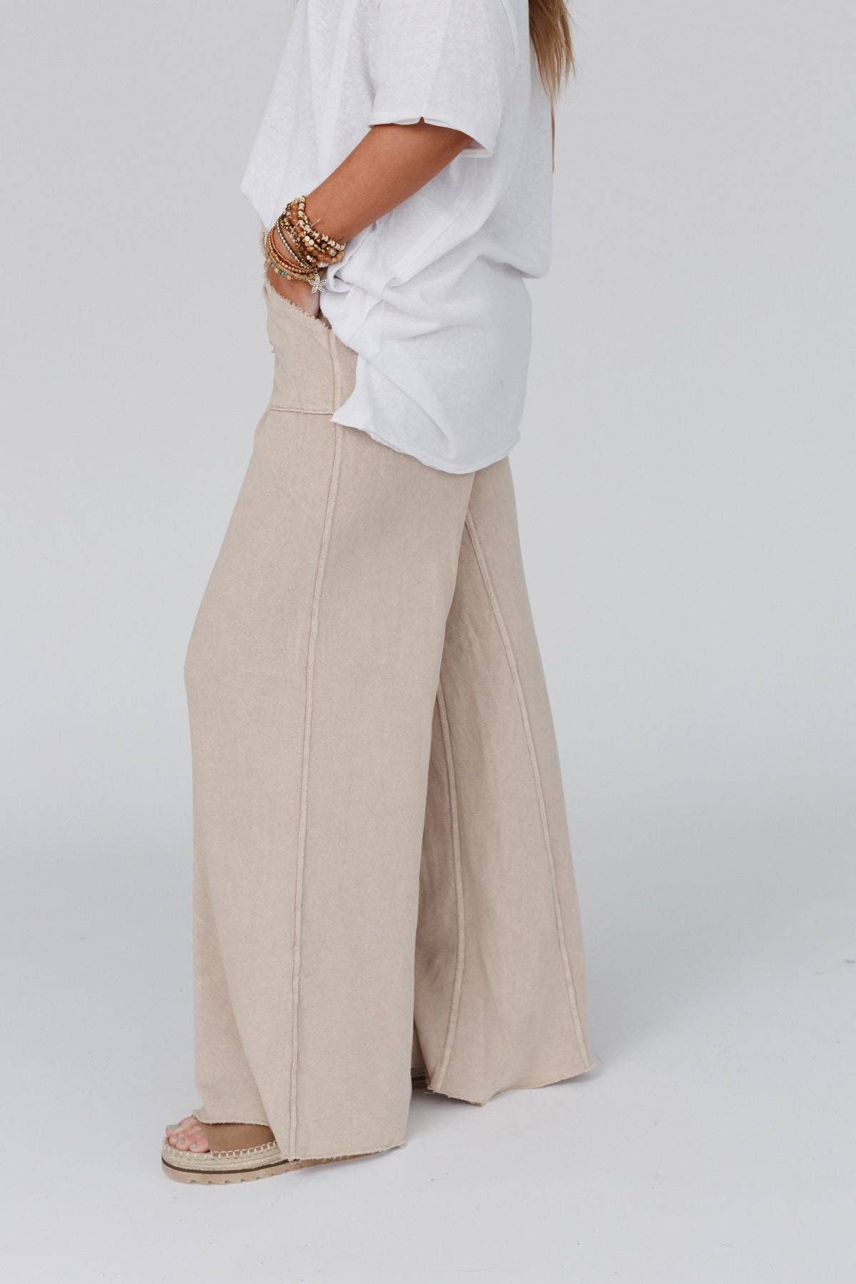 Wide Leg Pant - New Taupe - vibeboxshop