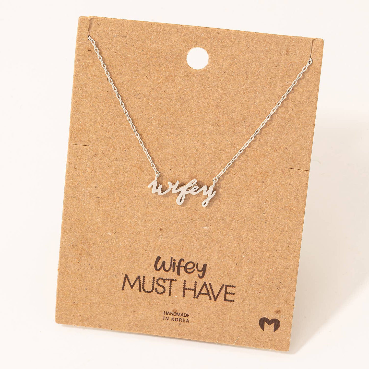 Wifey Handwritten Pendant Necklace - vibeboxshop
