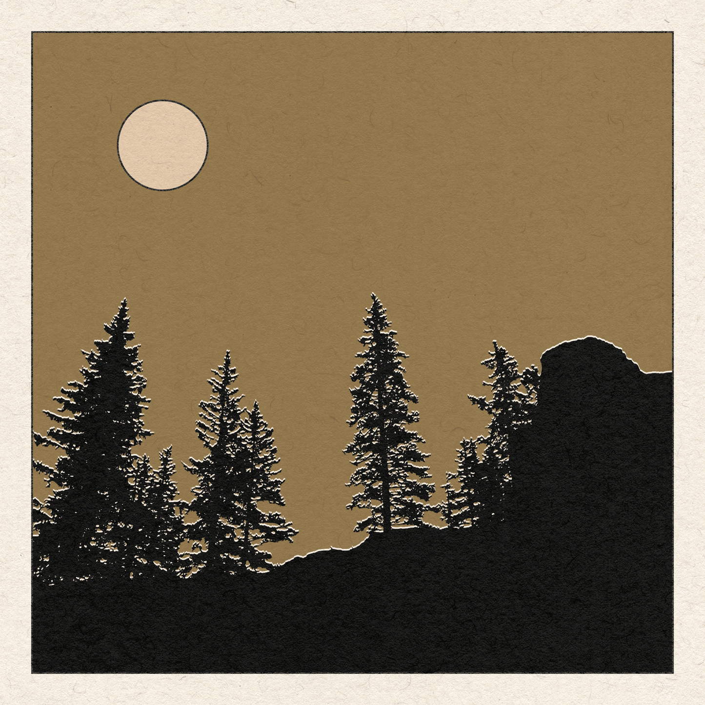 Wooded Cliff Print - vibeboxshop