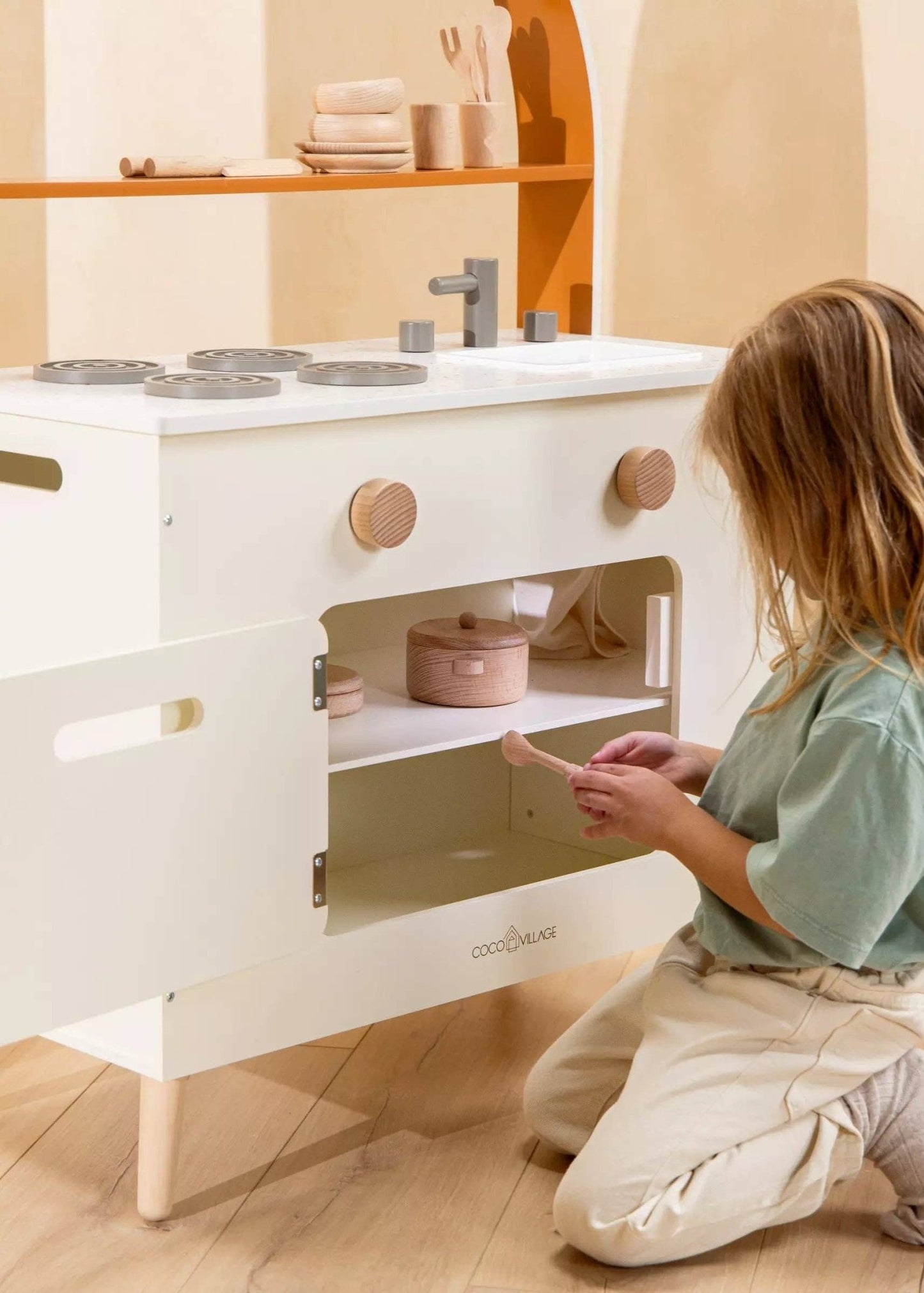 Wooden Play Kitchen - vibeboxshop