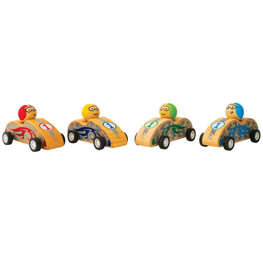 Wooden Pull Back Race Car - vibeboxshop