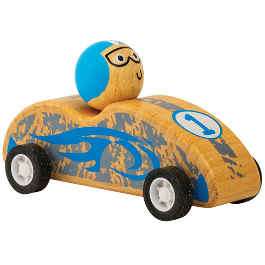 Wooden Pull Back Race Car - vibeboxshop