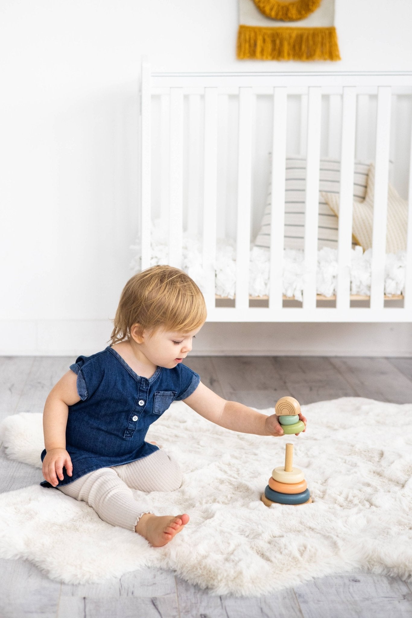 Wooden Stacking Rainbow Tower Toy - vibeboxshop