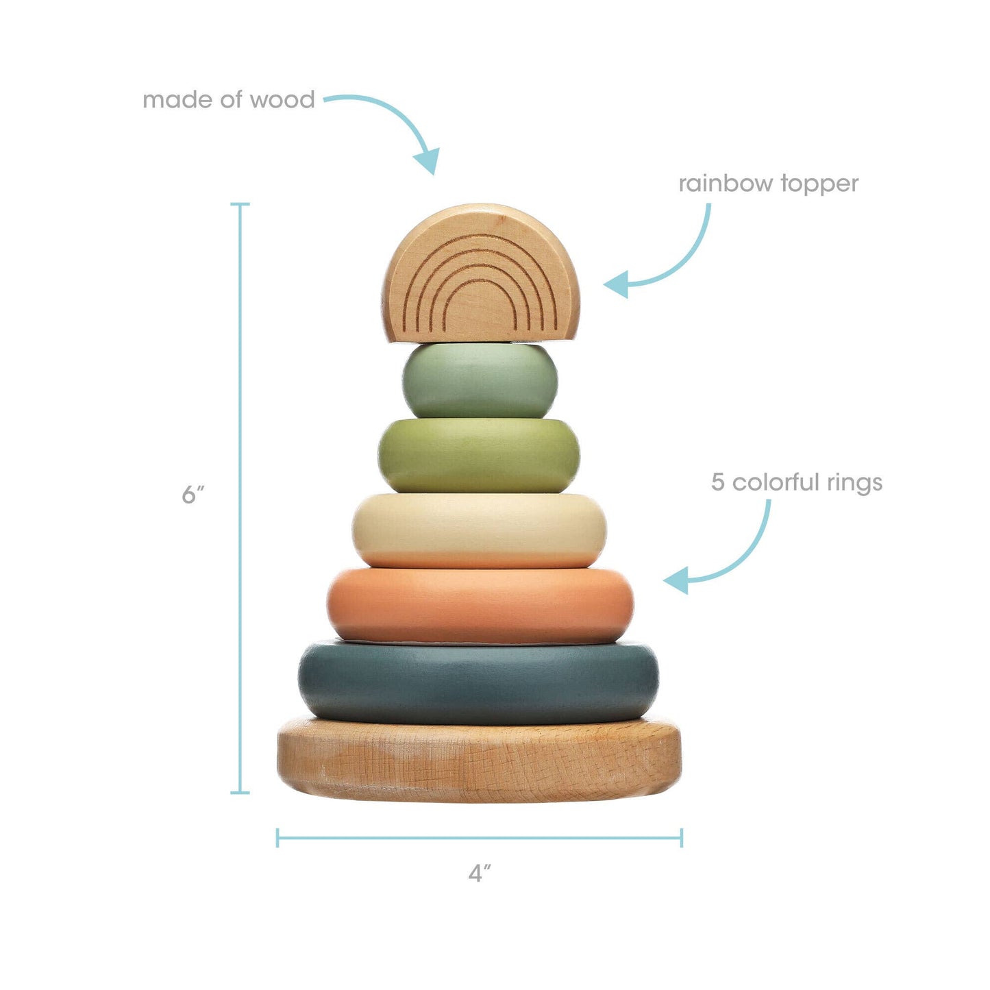 Wooden Stacking Rainbow Tower Toy - vibeboxshop