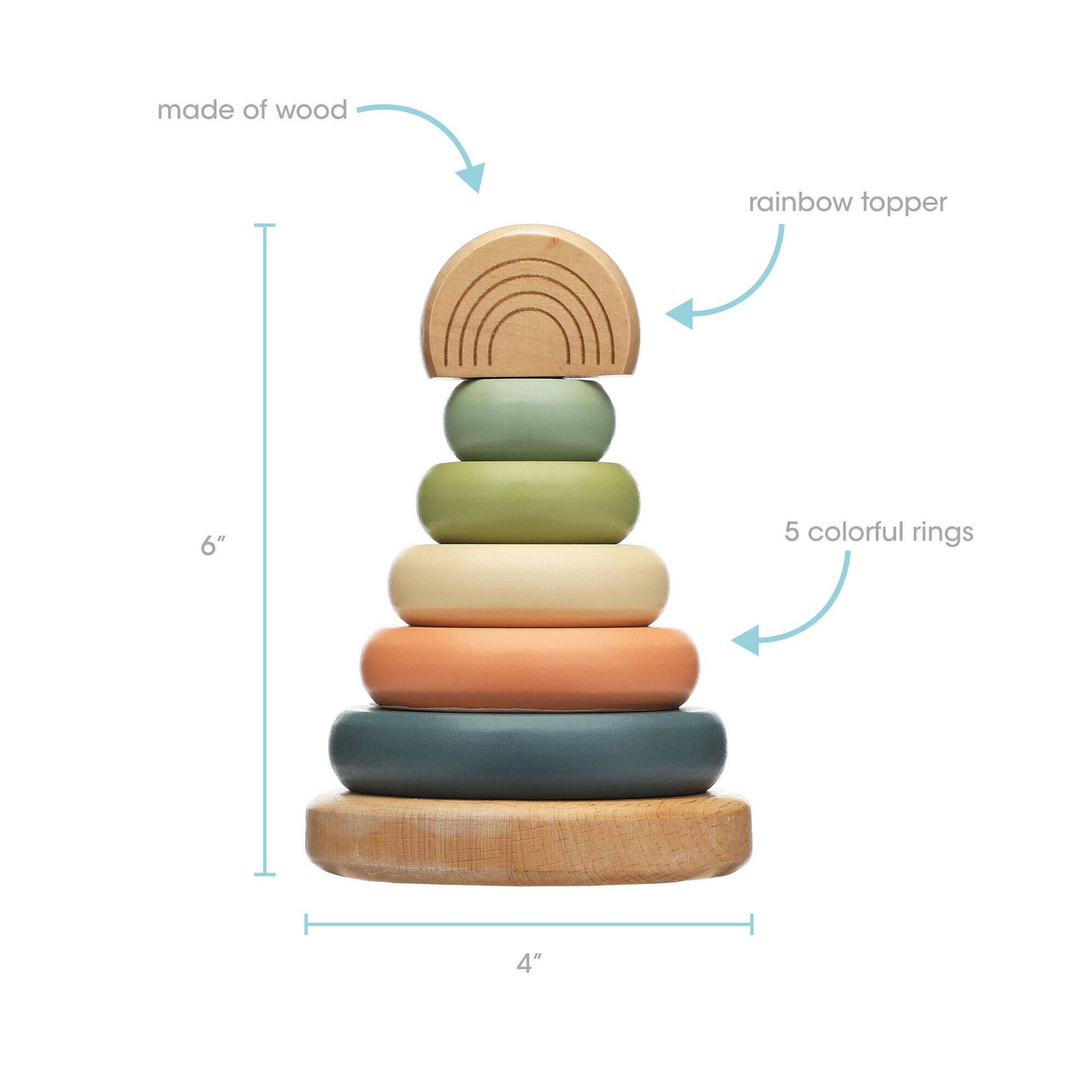 Wooden Stacking Rainbow Tower Toy - vibeboxshop