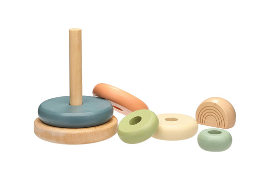 Wooden Stacking Rainbow Tower Toy - vibeboxshop