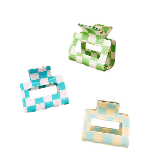 2" Checkered Hair Clips - vibeboxshop