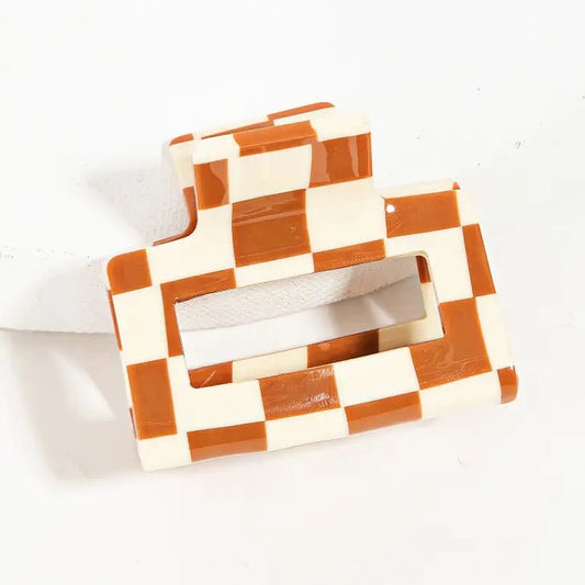 2" Checkered Hair Clips - vibeboxshop