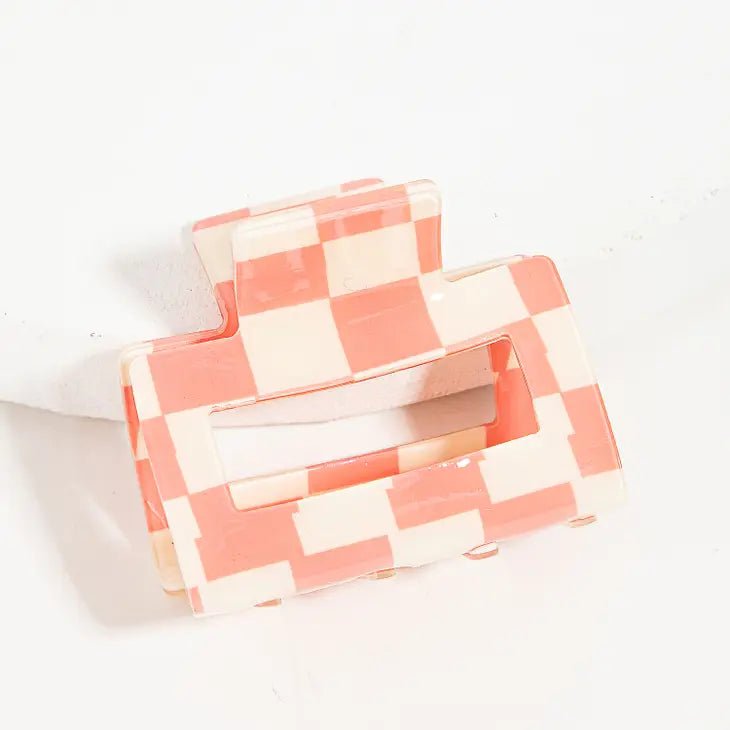2" Checkered Hair Clips - vibeboxshop