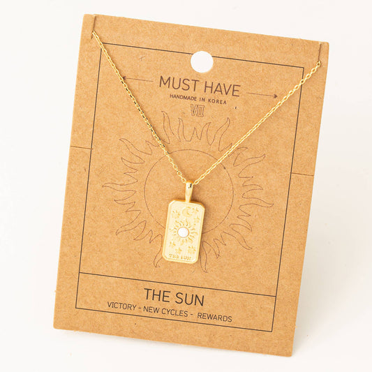 The Sun Tarot Card Pendant Necklace