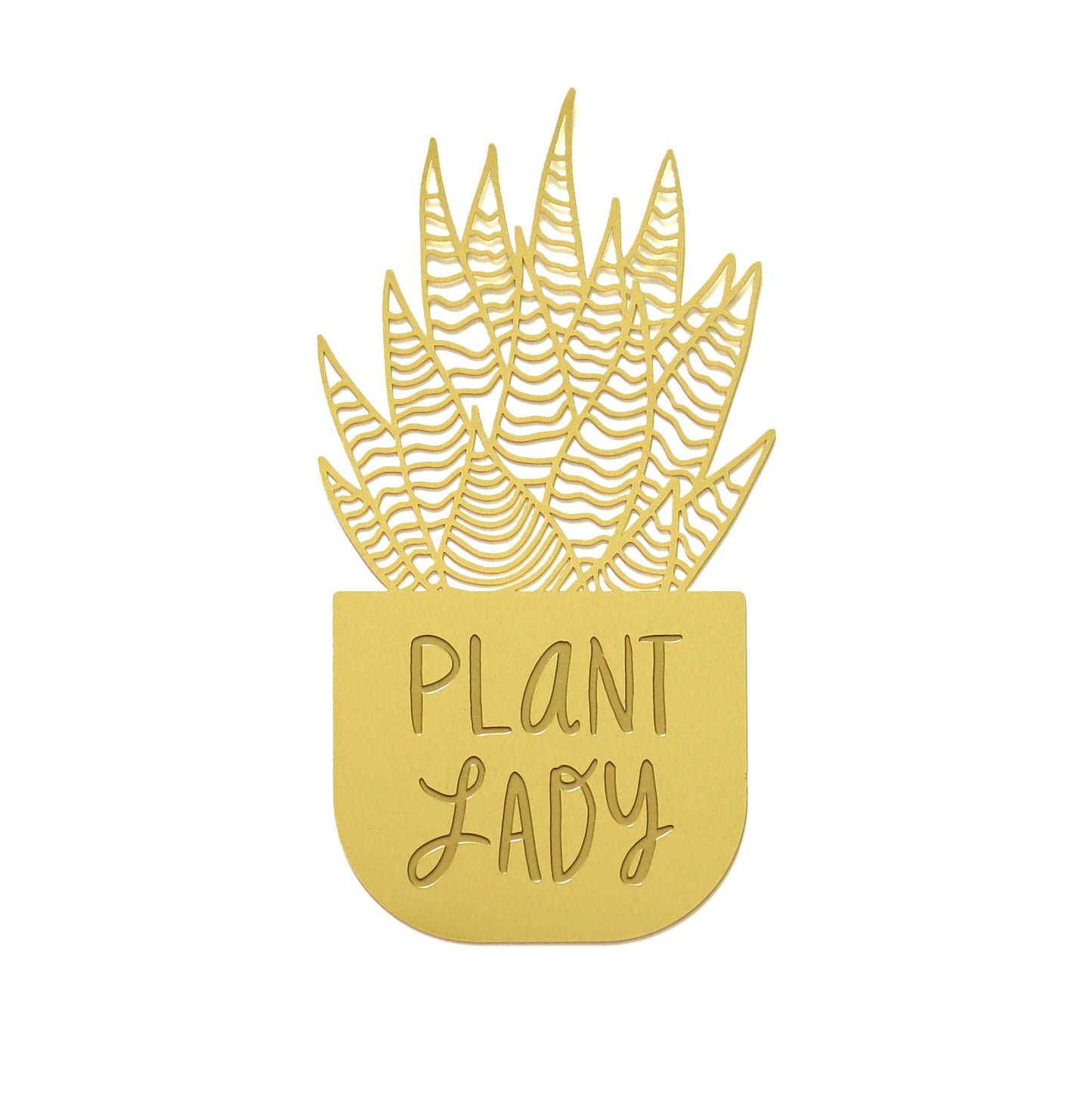 Plant Lady Brass Bookmark