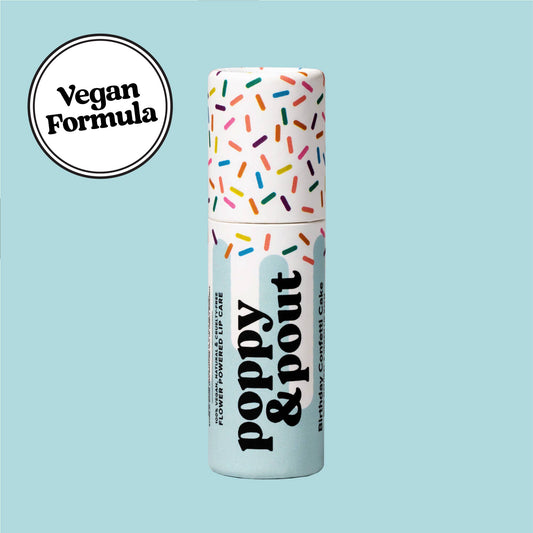 Vegan Lip Balm, Birthday Confetti Cake, Blue