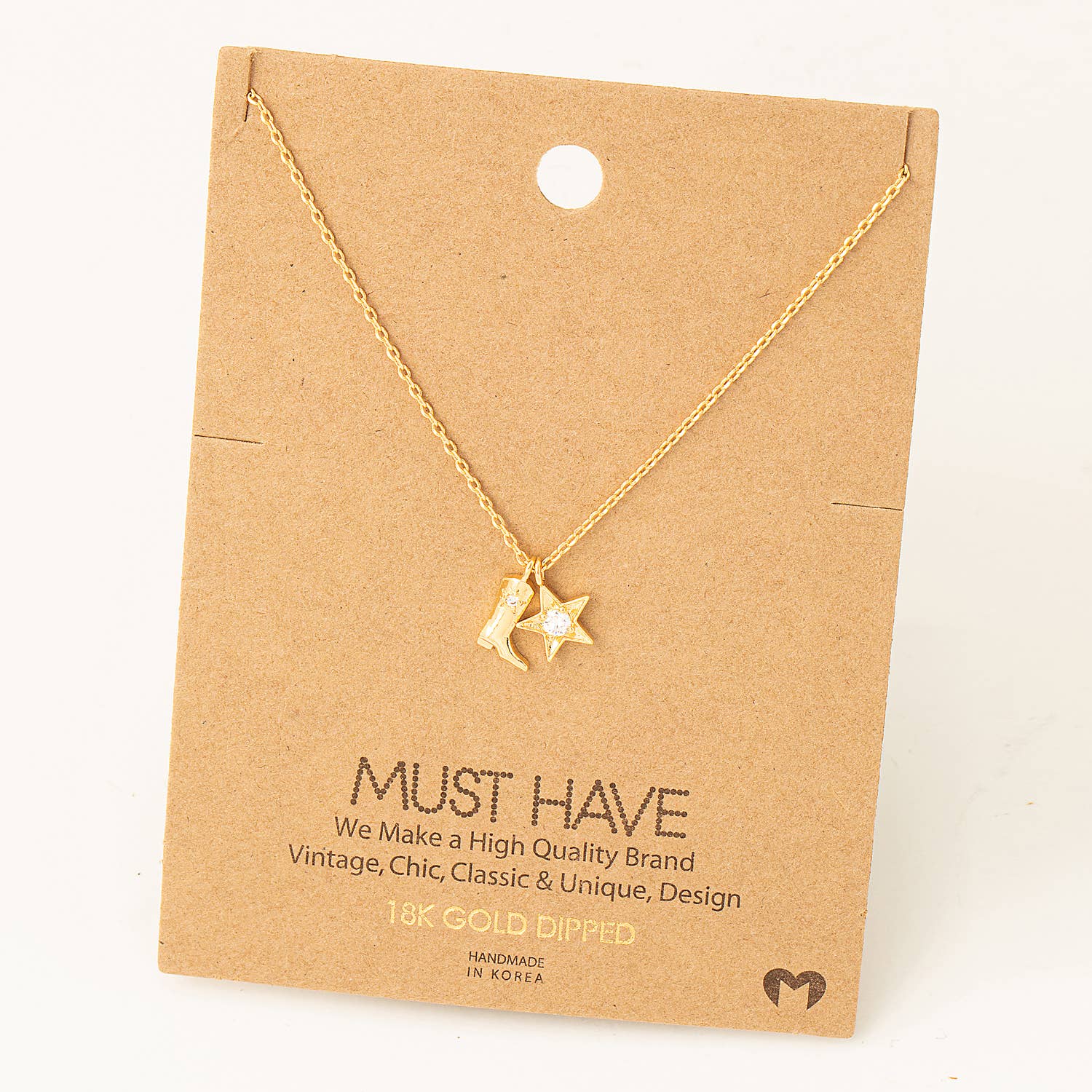 Cowboy Boots Star Necklace - vibeboxshop