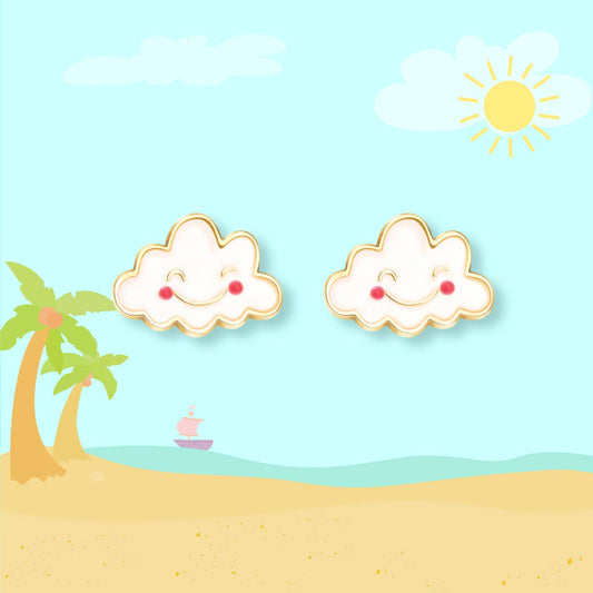Happy Cloud Stud Earrings - vibeboxshop