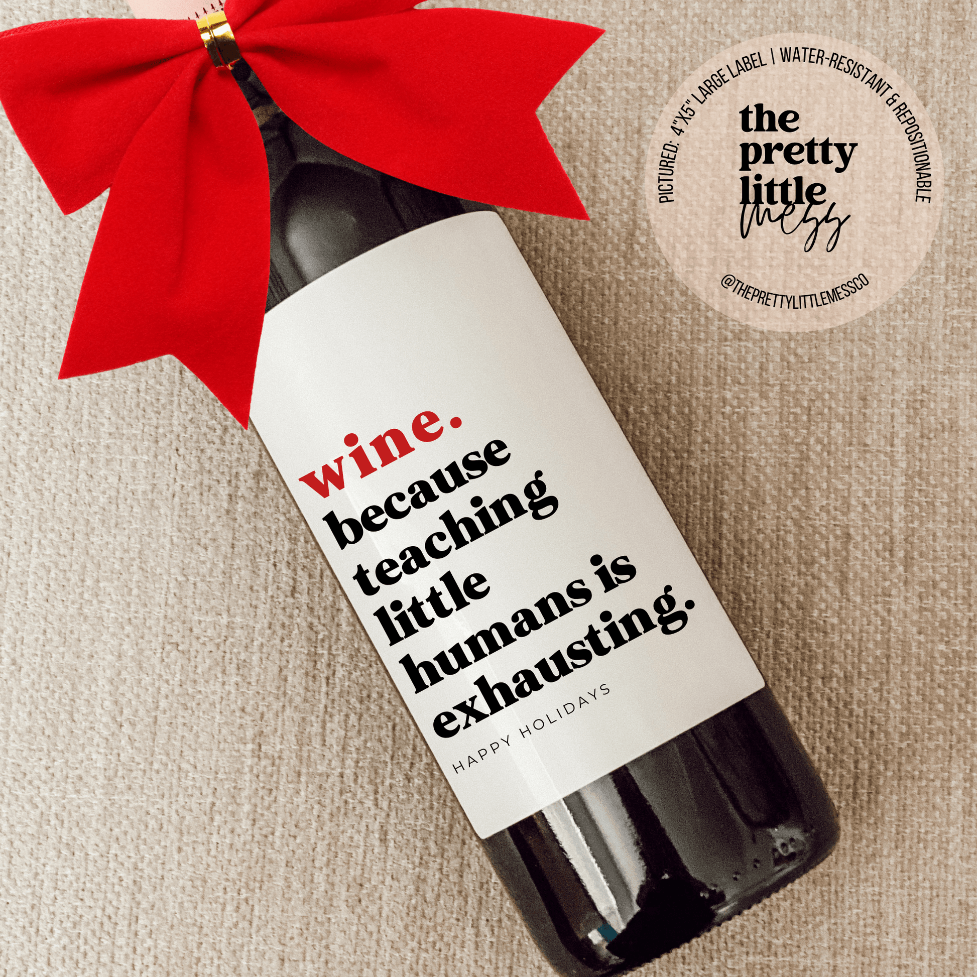 Teacher Gift Wine Label - vibeboxshop